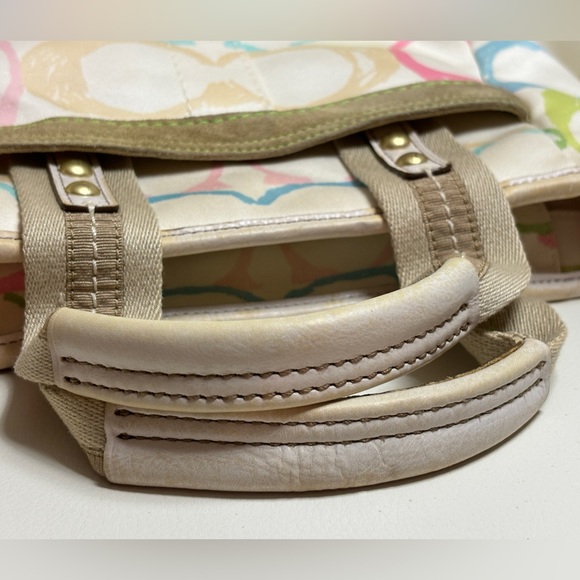 Coach Pastel Hampton Signature Scribble Womens Multi-Color Purse - Picture 13 of 14